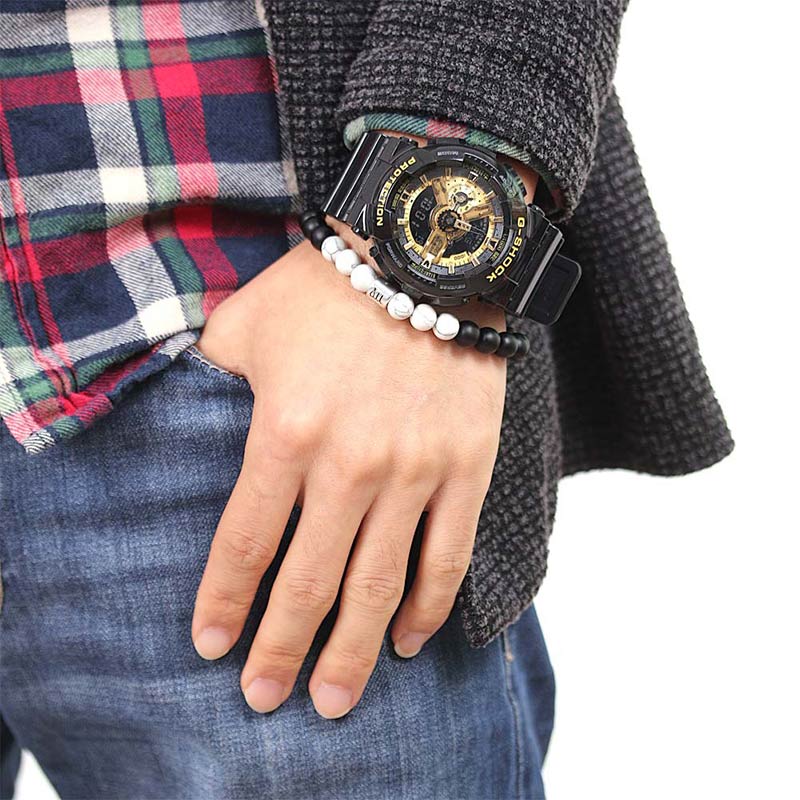 Fortune Jewel 12 Constellations of the Zodiac Natural Frosted Stone White Turquoise Bead Fortune Bracelet