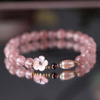 Fortune Jewel Strawberry Quartz Peach Blossom Love Bracelet