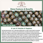 Fortune Jewel Tibetan Nine-Eye Dzi Bead Three-eyed Dzi Bead Protection String Necklaces Pendant