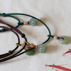 Fortune Jewel Natural Round Jade Peace Buckle Lotus Abundance String Necklace Pendant Fortune Jewel