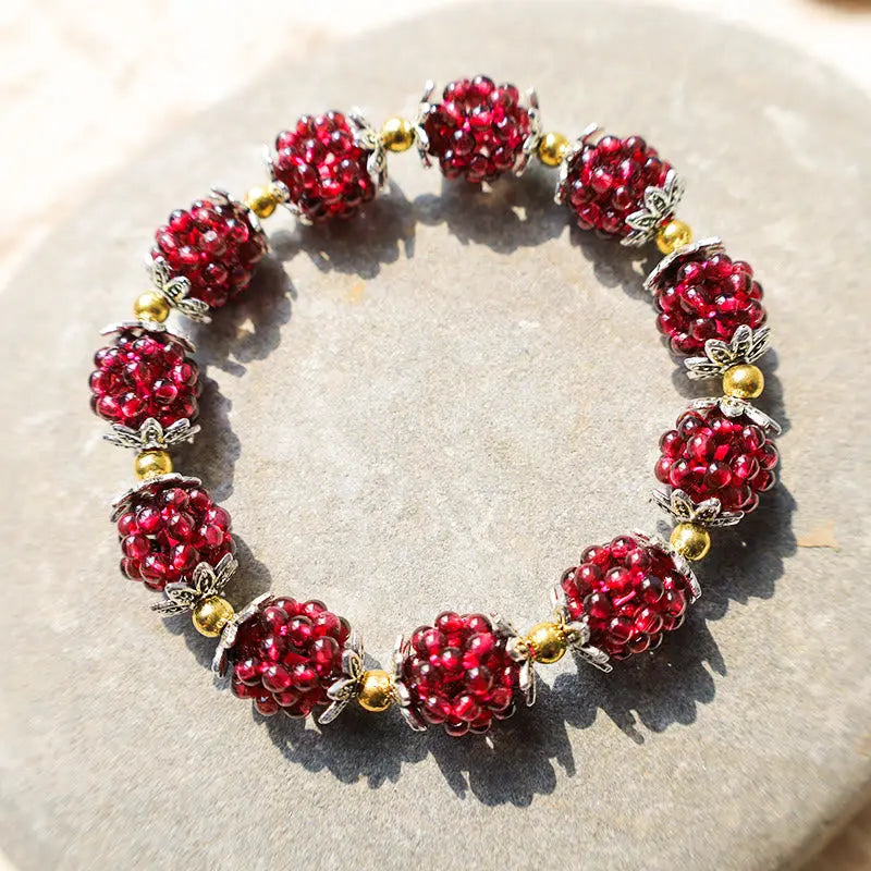 Fortune Jewel "All the best for Vitality and Passion" Garnet Bracelet Includes Gift Message Card Fortune Jewel