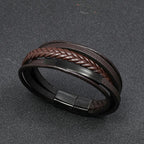 Fortune Jewel Simple Design Titanium Steel Leather Luck Bracelet
