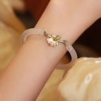 Fortune Jewel Lily of the Valley Flower Happiness Strength Bracelet Bangle