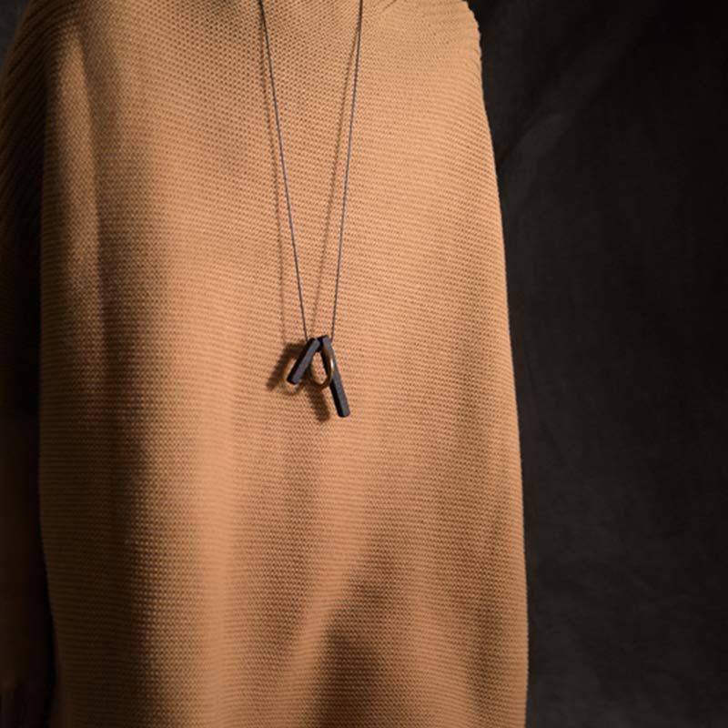 Fortune Jewel Zen Circle Ebony Wood Enlightenment Necklace Pendant Fortune Jewel