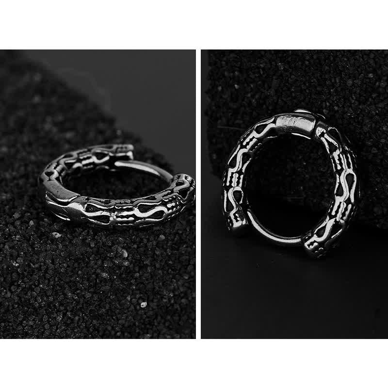 Fortune Jewel Retro Pattern Titanium Steel Balance Earrings