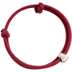 Fortune Jewel 925 Sterling Silver Fu Character Blessing Handmade Braided Bracelet