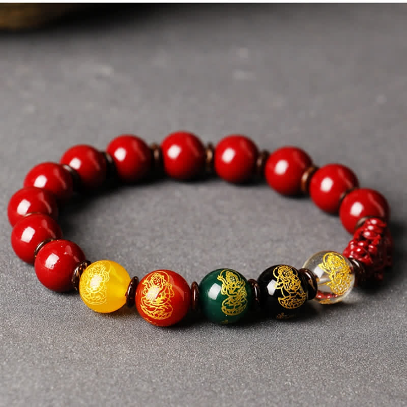 Fortune Jewel God Of Wealth Cinnabar PiXiu Blessing Bracelet