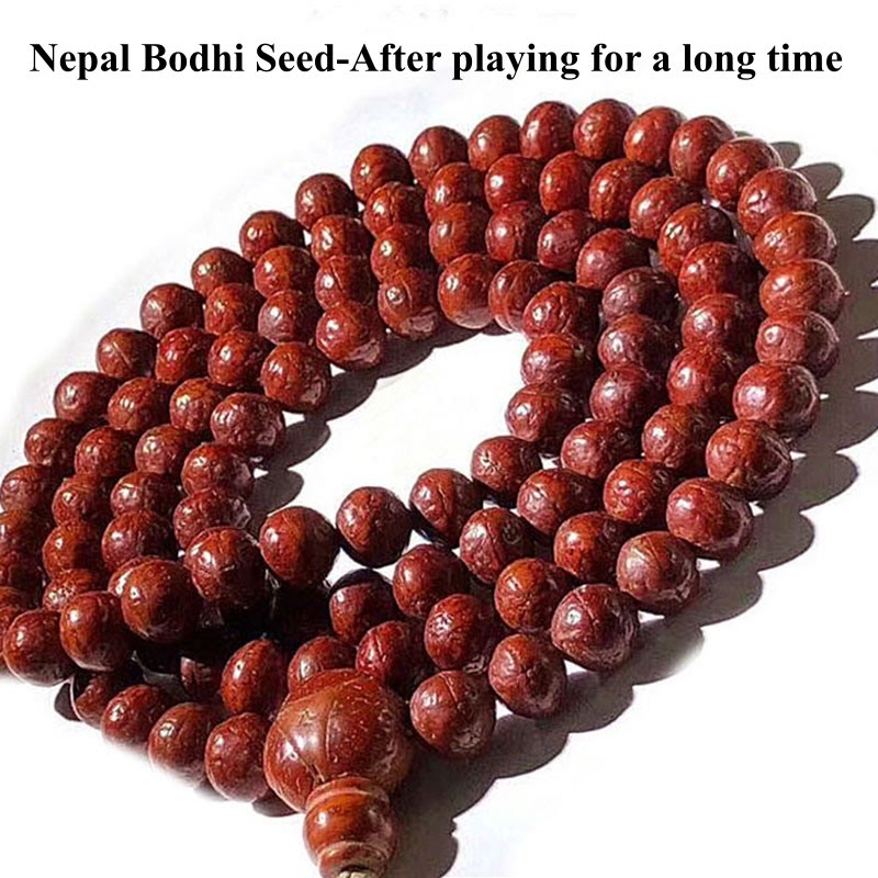 Fortune Jewel 108 Mala Beads Nepal Bodhi Seed Luck Wealth Tassel Bracelet