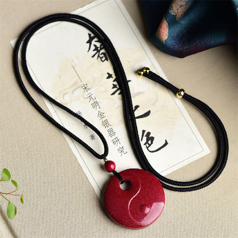 Fortune Jewel Laughing Buddha Yin Yang Chinese Zodiac Gourd Natural Cinnabar Blessing Necklace Pendant