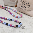 Fortune Jewel Natural Purple Miano Real Stone Lotus Mala