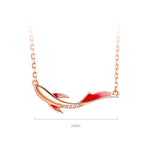 Fortune Jewel 925 Sterling Silver Koi Fish Luck Zircon Prosperity Necklace Pendant
