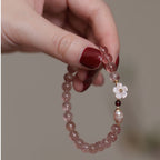 Fortune Jewel Strawberry Quartz Peach Blossom Love Bracelet