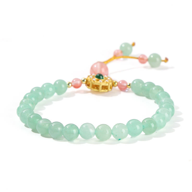 Fortune Jewel Green Aventurine Luck Bead Tassel Bracelet