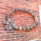 Fortune Jewel Natural Gemstone Tree of Life Lucky Charm Stretch Bracelet
