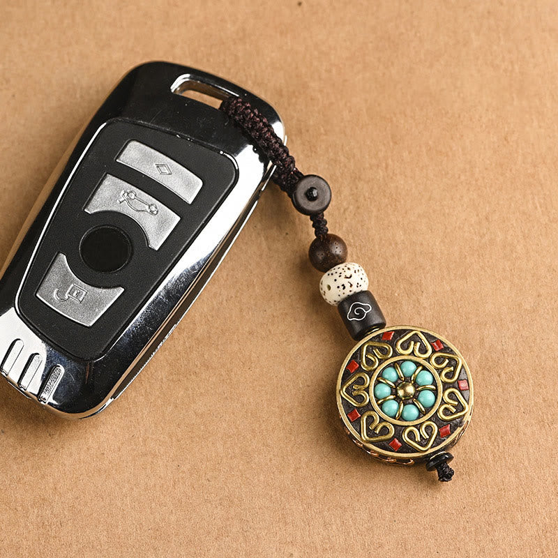 Fortune Jewel Tibetan Om Mani Padme Hum Bodhi Seed Peace Key Chain
