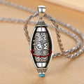 Fortune Jewel Tibet Om Mani Padme Hum Protection Necklace Rotatable Pendant