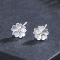 Fortune Jewel 925 Sterling Silver Cherry Blossoms Floral Calm Stud Earrings