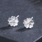 Fortune Jewel 925 Sterling Silver Cherry Blossoms Floral Calm Stud Earrings
