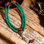 Fortune Jewel 108 Mala Beads Tibetan Turquoise Dzi Bead Protection Bracelet