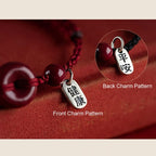 Fortune Jewel Handmade Cinnabar Peace Buckle Safe and Healthy Charm Blessing String Bracelet Anklet