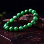 Fortune Jewel Cyan Jade Bead Calm Harmony Bracelet