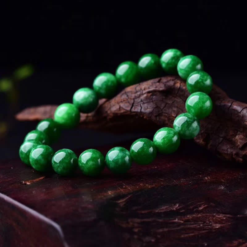 Fortune Jewel Cyan Jade Bead Calm Harmony Bracelet