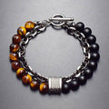 Fortune Jewel Natural Tiger Eye Lazurite Protection Bracelet