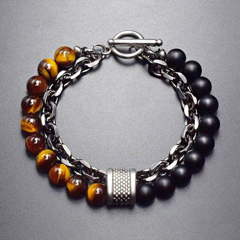 Fortune Jewel Natural Tiger Eye Lazurite Protection Bracelet