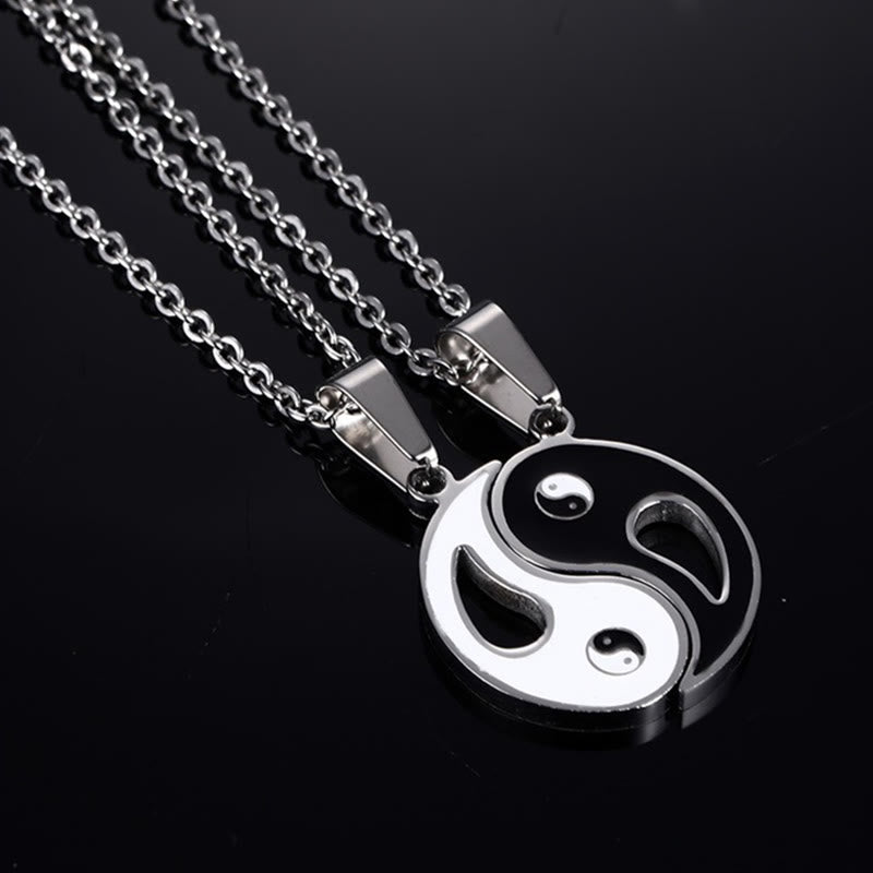 2pcs Yin Yang Pendant Couple Necklace Fortune Jewel