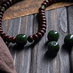 Fortune Jewel Natural Tibet 108 Mala Beads Purple Bodhi Seed Hetian Cyan Jade Copper Dorje Peace Bracelet