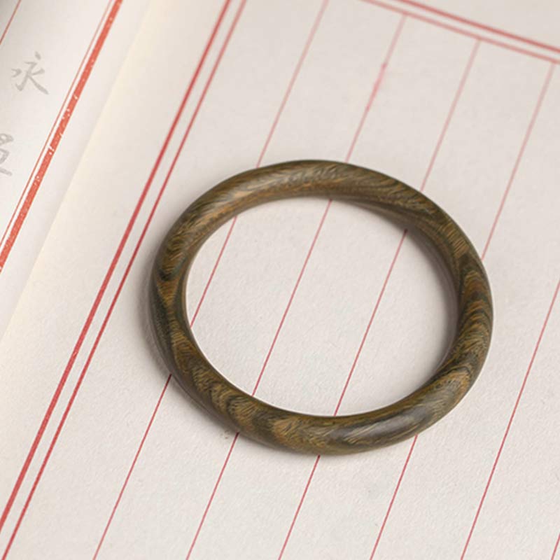 Fortune Jewel Tibetan Small Leaf Red Sandalwood Ebony Green Sandalwood Protection Bracelet Bangle