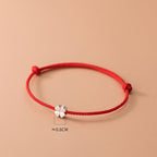 Fortune Jewel 925 Sterling Silver Four Leaf Clover Red Rope Bracelet