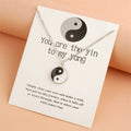 Fortune Jewel 2Pcs Yin Yang Harmony Balance Necklace Pendant Fortune Jewel