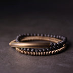 Fortune Jewel Vintage Lava Rock Copper Support Bracelet