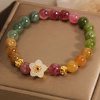 Fortune Jewel Colorful Tourmaline Jade Flowers Love Bracelet
