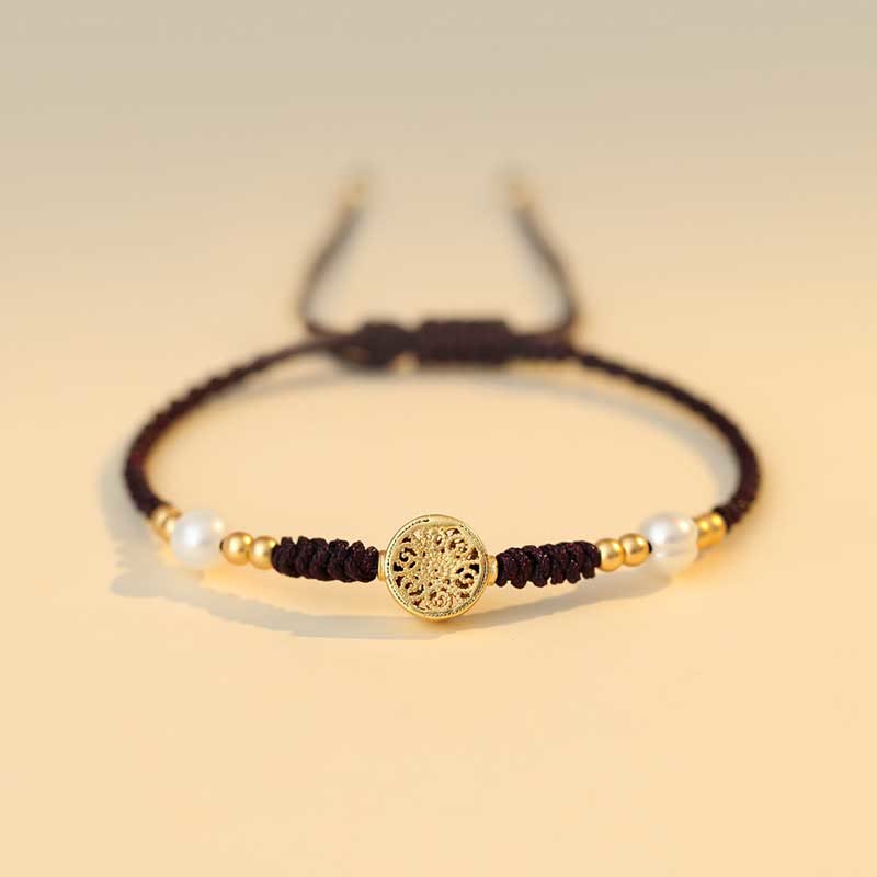 Fortune Jewel Copper Coin Fortune Tree Luck Strength Braided Bracelet
