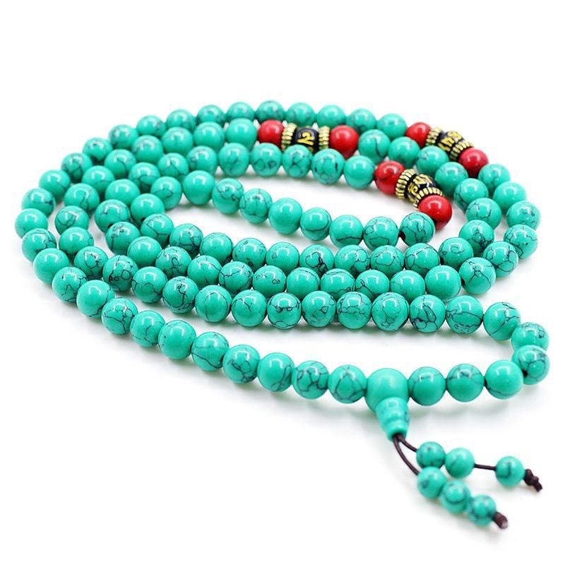 Fortune Jewel Tibetan Turquoise Purification Necklace Mala