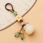 Fortune Jewel Natural Bodhi Seed Money Bag Flower Blessing Prosperity Keychain