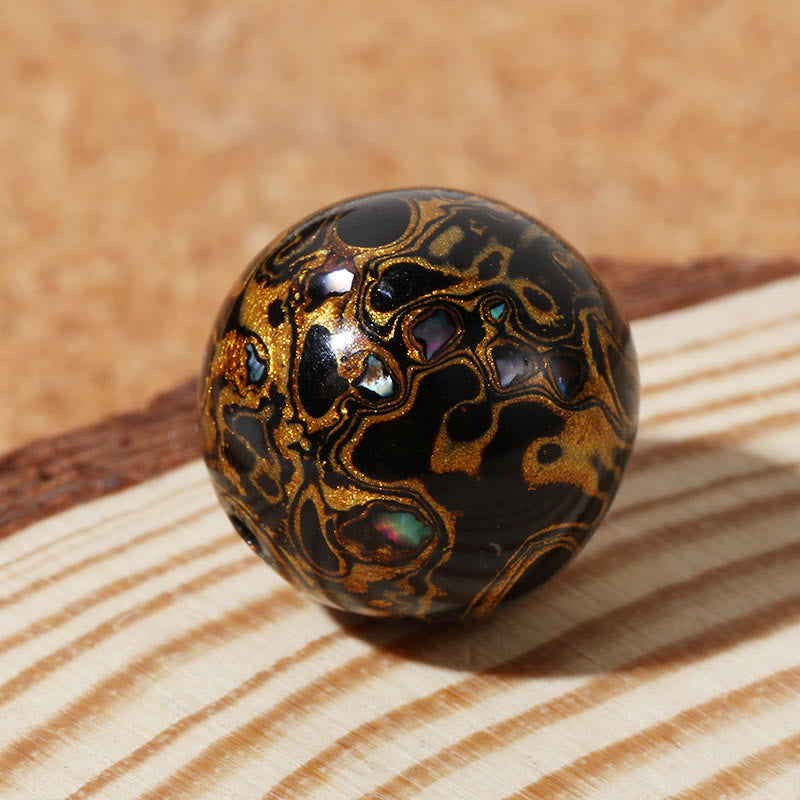 Fortune Jewel Natural Multicolored Lacquer Beads Calm Bracelet