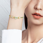 Fortune Jewel Hetian Jade Peace Buckle Luck Peach Blossom Braided Bracelet