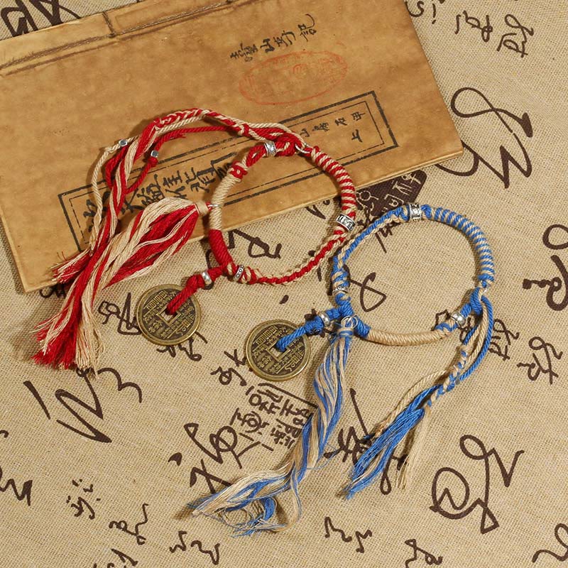 Fortune Jewel Mountain Ghosts Spend Money Wealth Prosperity Handmade Braided Bracelet