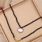 Fortune Jewel Black Spinel Cute Cat Motivate Choker Necklace