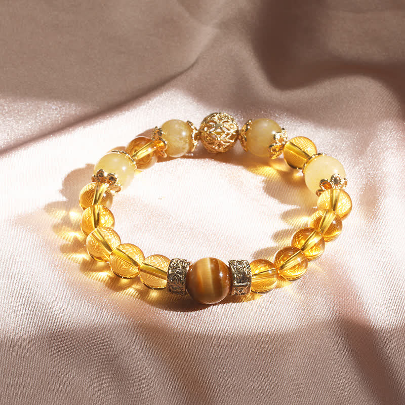 Fortune Jewel Citrine Generosity Prosperity Beaded Bracelet