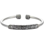 Fortune Jewel Om Mani Padme Hum Engraved Peace Cuff Bracelet Bangle