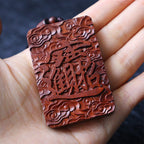 Fortune Jewel Natural Lightning Struck Jujube Wood PiXiu Copper Coin Good Fortune Necklace Pendant