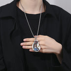 Fortune Jewel Avalokitesvara Lotus Design Copper Wealth Necklace Pendant Fortune Jewel