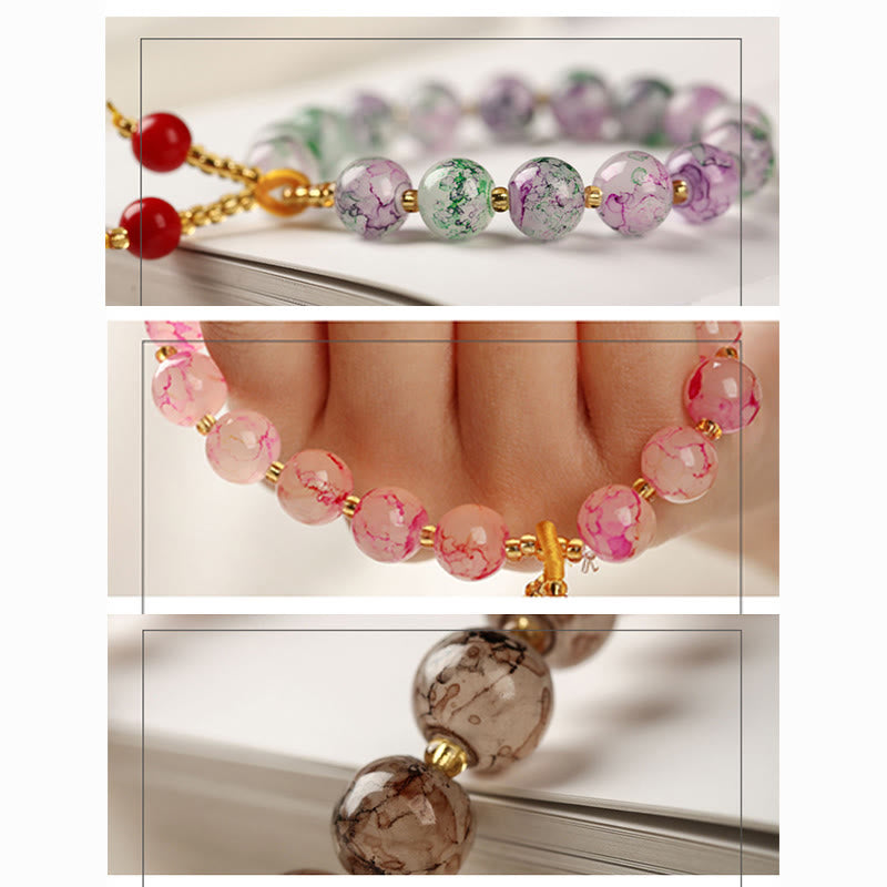 Fortune Jewel Liuli Glass Bead Blessing Harmony Bracelet