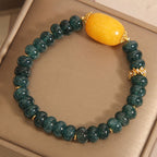 Fortune Jewel Green Jade Abacus Beads Topaz Luck Bracelet