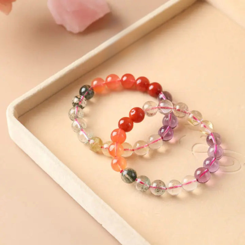 10mm Natural Crystal Gemstone Bead Bracelet