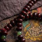 Fortune Jewel Natural Tibet 108 Mala Beads Purple Bodhi Seed Hetian Cyan Jade Copper Dorje Peace Bracelet